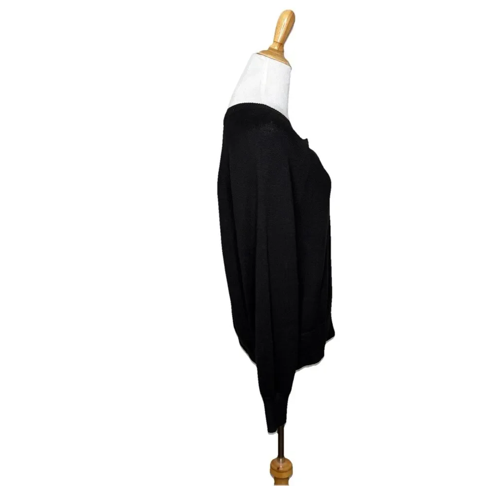 Banana Republic Button Accents Scoop neck Black Sweater Size Medium Womens